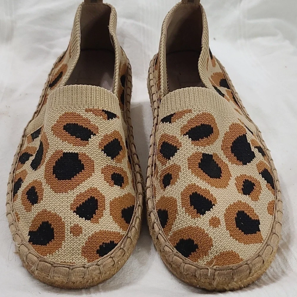 Deltan Womens Espadrille Loafers Shoes‎ Cheetah Design Size 7 EUC